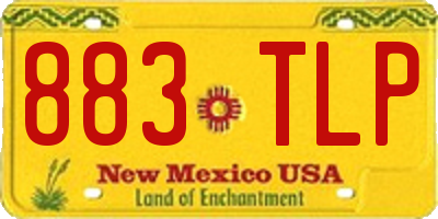 NM license plate 883TLP
