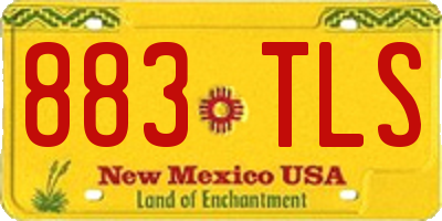NM license plate 883TLS