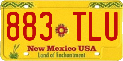 NM license plate 883TLU
