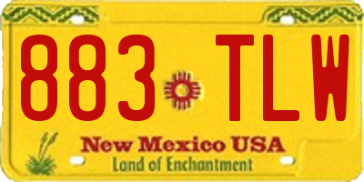 NM license plate 883TLW