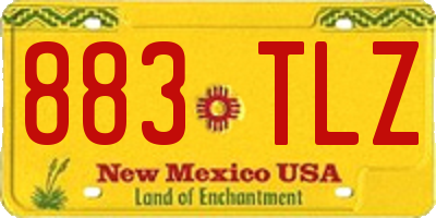 NM license plate 883TLZ
