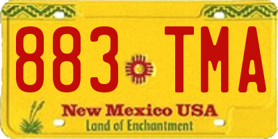 NM license plate 883TMA