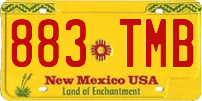 NM license plate 883TMB