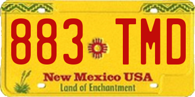 NM license plate 883TMD
