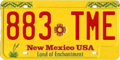 NM license plate 883TME