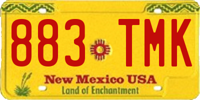 NM license plate 883TMK