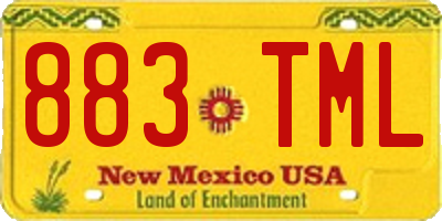 NM license plate 883TML