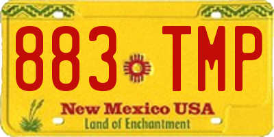 NM license plate 883TMP