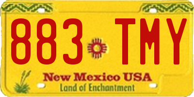 NM license plate 883TMY
