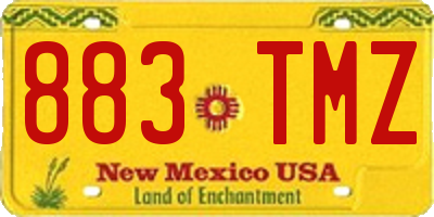NM license plate 883TMZ