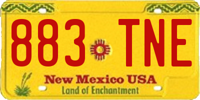 NM license plate 883TNE