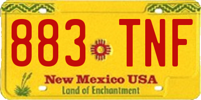 NM license plate 883TNF
