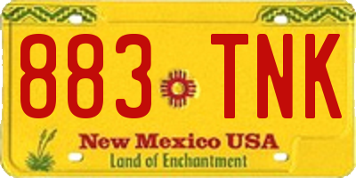 NM license plate 883TNK