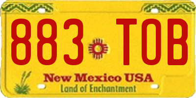 NM license plate 883TOB