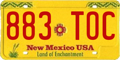 NM license plate 883TOC