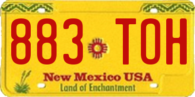 NM license plate 883TOH