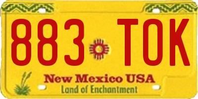 NM license plate 883TOK