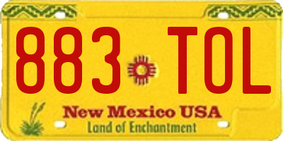 NM license plate 883TOL