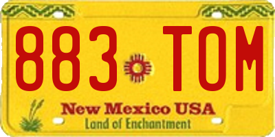 NM license plate 883TOM