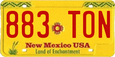 NM license plate 883TON