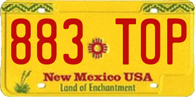 NM license plate 883TOP