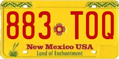 NM license plate 883TOQ