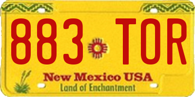 NM license plate 883TOR