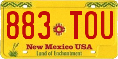 NM license plate 883TOU
