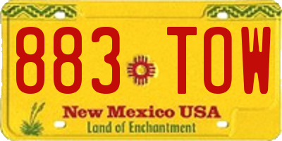 NM license plate 883TOW