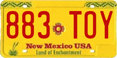 NM license plate 883TOY