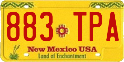 NM license plate 883TPA