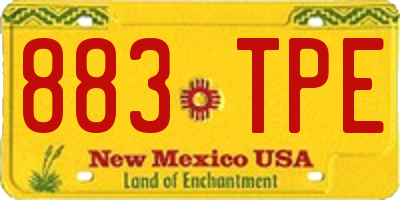 NM license plate 883TPE