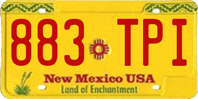 NM license plate 883TPI