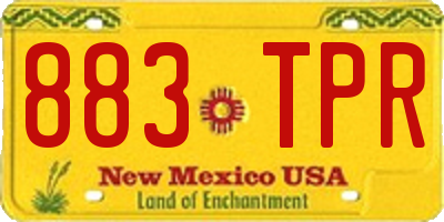 NM license plate 883TPR