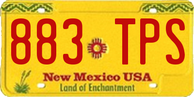 NM license plate 883TPS