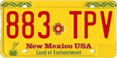 NM license plate 883TPV