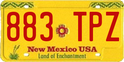 NM license plate 883TPZ