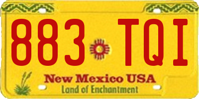 NM license plate 883TQI