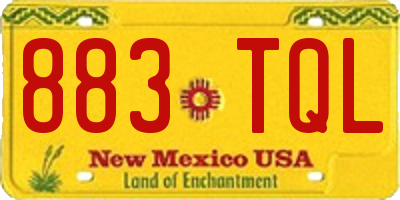 NM license plate 883TQL