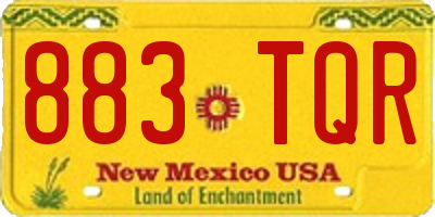 NM license plate 883TQR