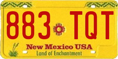 NM license plate 883TQT