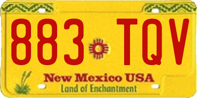 NM license plate 883TQV