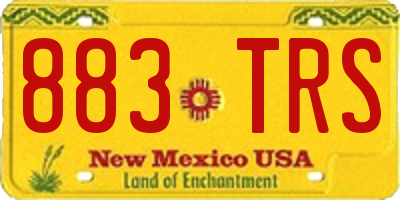 NM license plate 883TRS