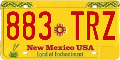 NM license plate 883TRZ