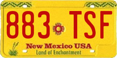 NM license plate 883TSF