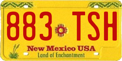 NM license plate 883TSH