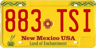 NM license plate 883TSI