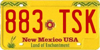 NM license plate 883TSK