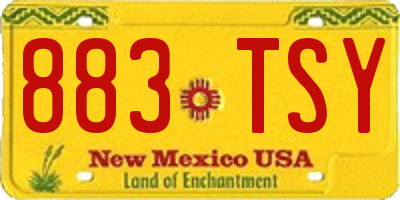 NM license plate 883TSY