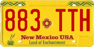 NM license plate 883TTH